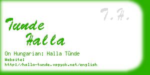 tunde halla business card