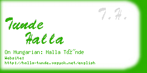 tunde halla business card